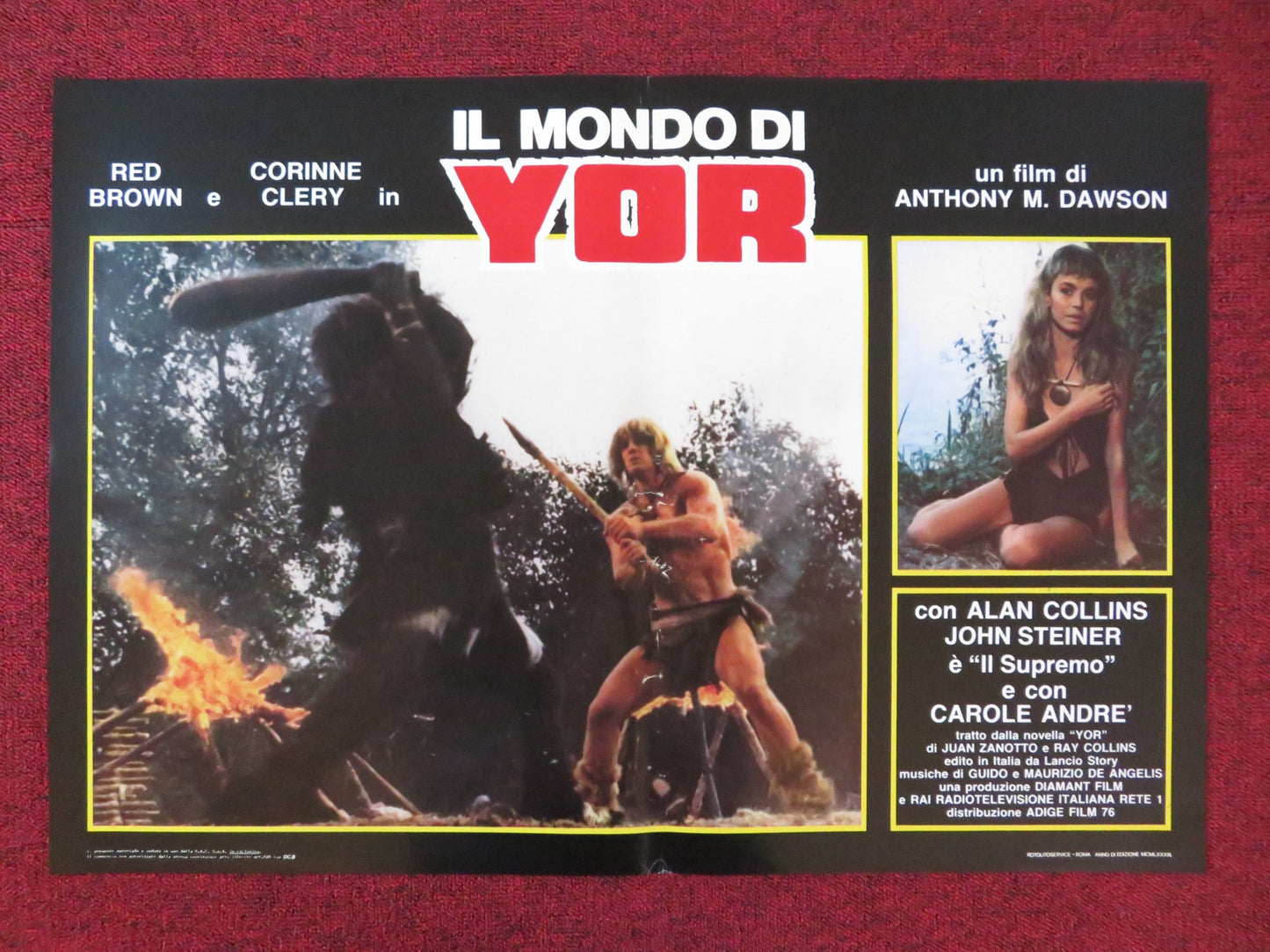 YOR: THE HUNTER FROM THE FUTURE - B ITALIAN FOTOBUSTA POSTER REB BROWN 1983