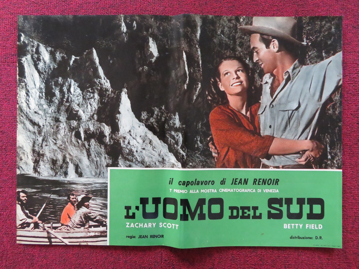 L'UOMO DEL SUD - C ITALIAN FOTOBUSTA POSTER ZACHARY SCOTT BETTY FIELD 1945