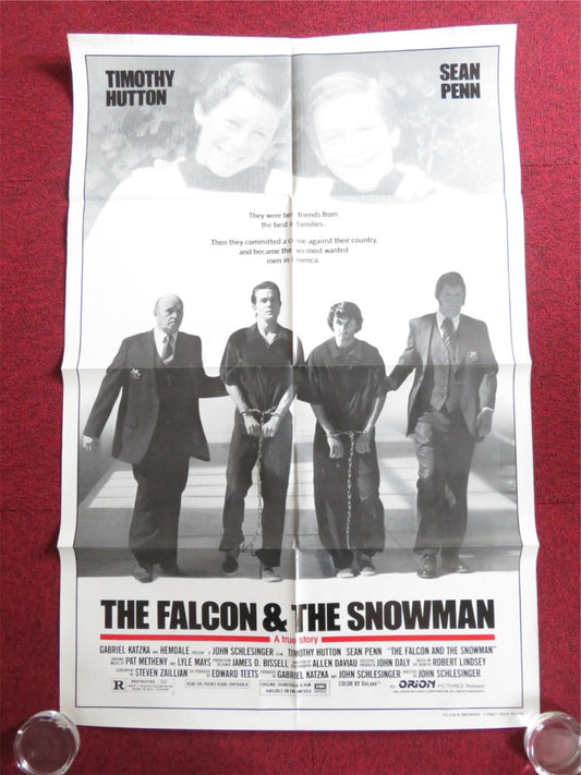 THE FALCON AND THE SNOWMAN FOLDED US ONE SHEET POSTER SEAN PENN T. HUTTON 1984