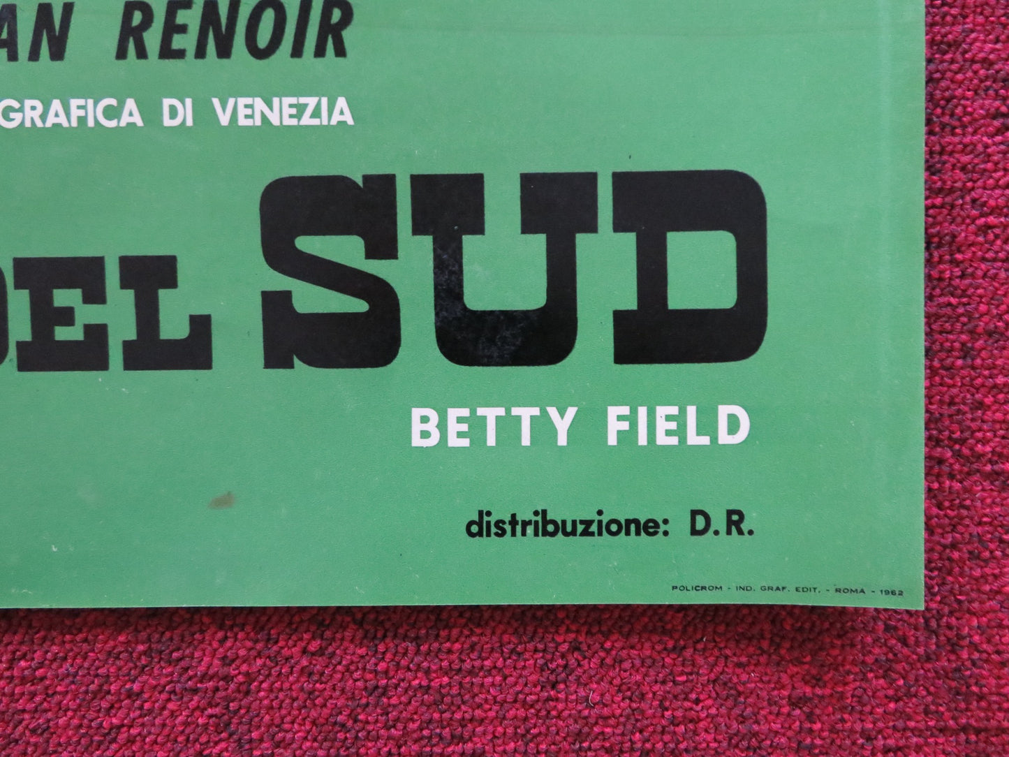 L'UOMO DEL SUD - C ITALIAN FOTOBUSTA POSTER ZACHARY SCOTT BETTY FIELD 1945