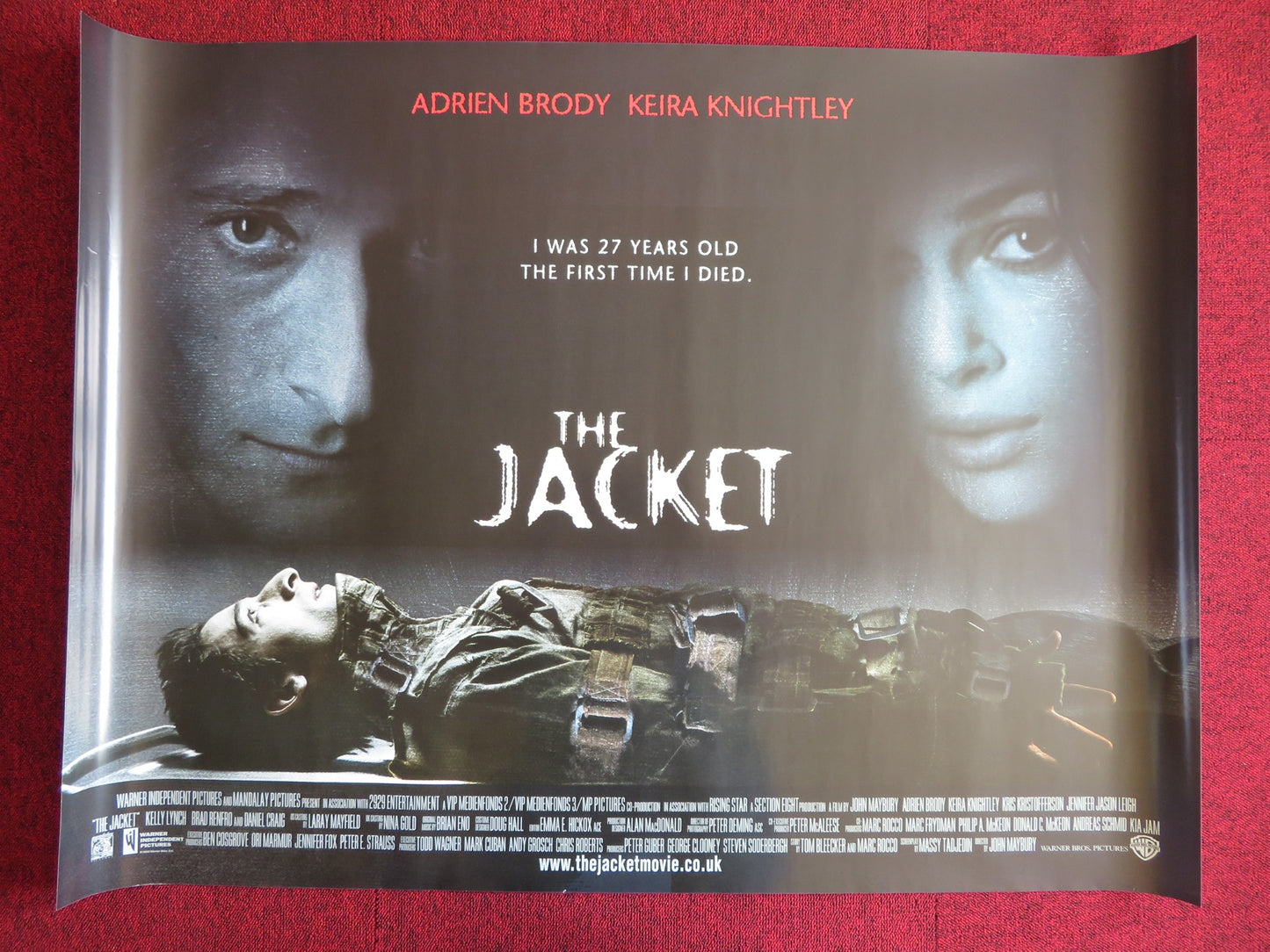 THE JACKET UK QUAD (30"x 40") ROLLED POSTER ADRIEN BRODY KEIRA KNIGHTLEY 2005