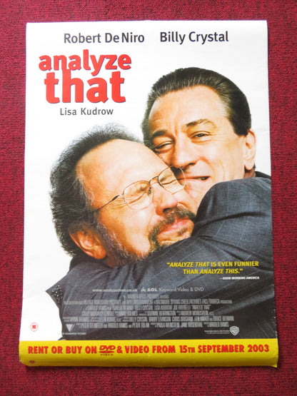 ANALYZE THAT VHS VIDEO POSTER ROBERT DENIRO BILLY CRYSTAL 2002