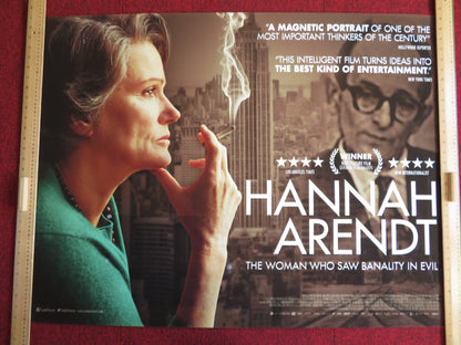 HANNAH ARENDT UK QUAD (30"x 40") ROLLED POSTER BARBARA SUKOWA JANET MCTEER 2012