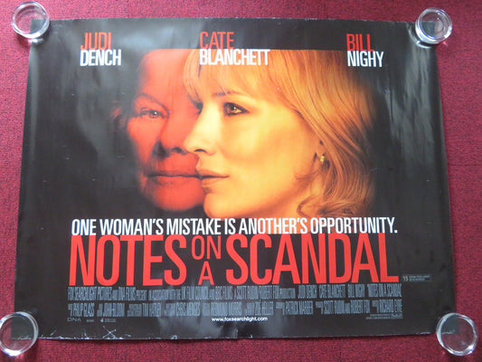 NOTES ON A SCANDAL UK QUAD ROLLED POSTER JUDI DENCH CATE BLANCHETT 2006