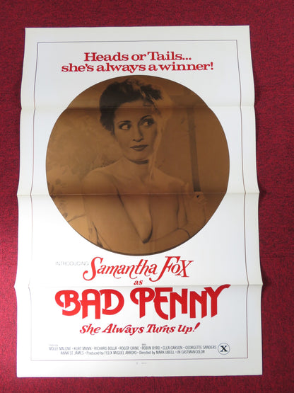 BAD PENNY US TRI FOLDED ONE SHEET ROLLED POSTER SAMANTHA FOX MOLLY MALONE 1978