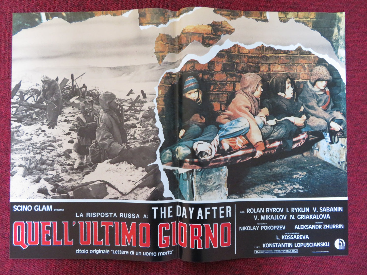 QUELL 'ULTIMO GIORNO - C ITALIAN FOTOBUSTA POSTER ROLAN BYROV IOSIF RYKLIN 1986