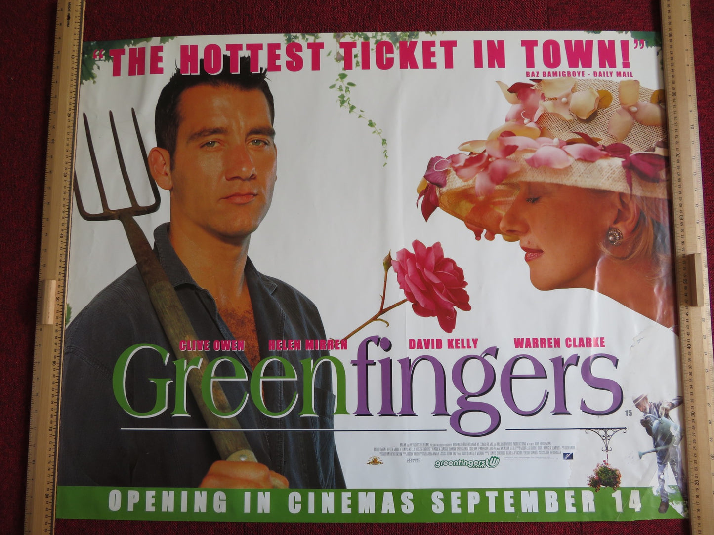 GREENFINGERS UK QUAD (30"x 40") ROLLED POSTER CLIVE OWEN HELEN MIRREN 2000