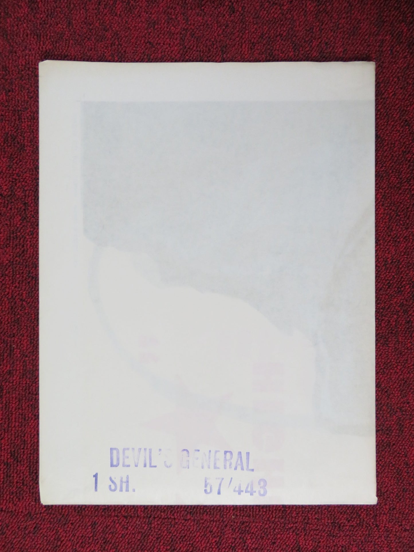 THE DEVIL'S GENERAL FOLDED US ONE SHEET POSTER CURT JERGENS MARIANNE COOK 1957