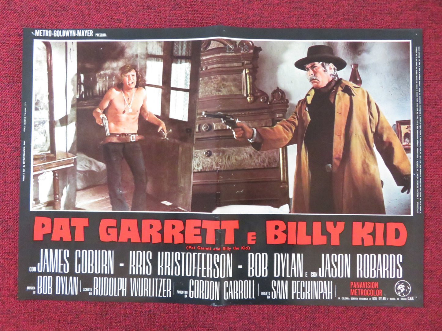 PAT GARRETT AND BILLY THE KID - D ITALIAN FOTOBUSTA POSTER JAMES COBURN 1973