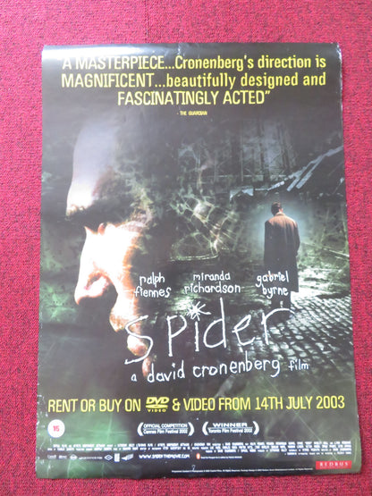 SPIDER VHS VIDEO POSTER DAVID CRONENBERG  RALPH FIENNES 2002