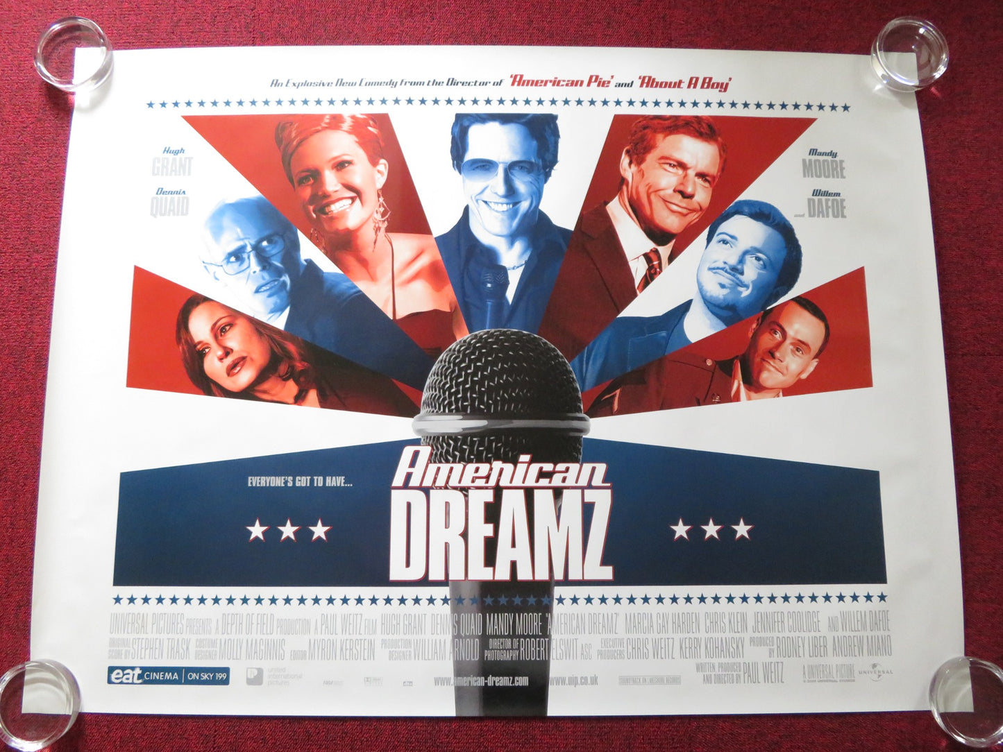 AMERICAN DREAMZ UK QUAD ROLLED POSTER HUGH GRANT DENNIS QUAID 2006