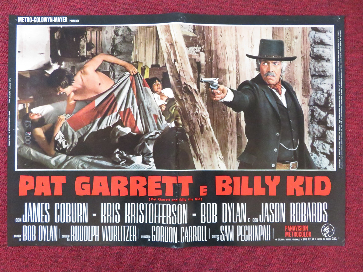 PAT GARRETT AND BILLY THE KID - E ITALIAN FOTOBUSTA POSTER JAMES COBURN 1973