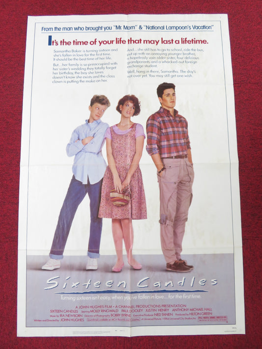 SIXTEEN CANDLES FOLDED US ONE SHEET POSTER MOLLY RINGWALD ANTHONY M. HALL 1984