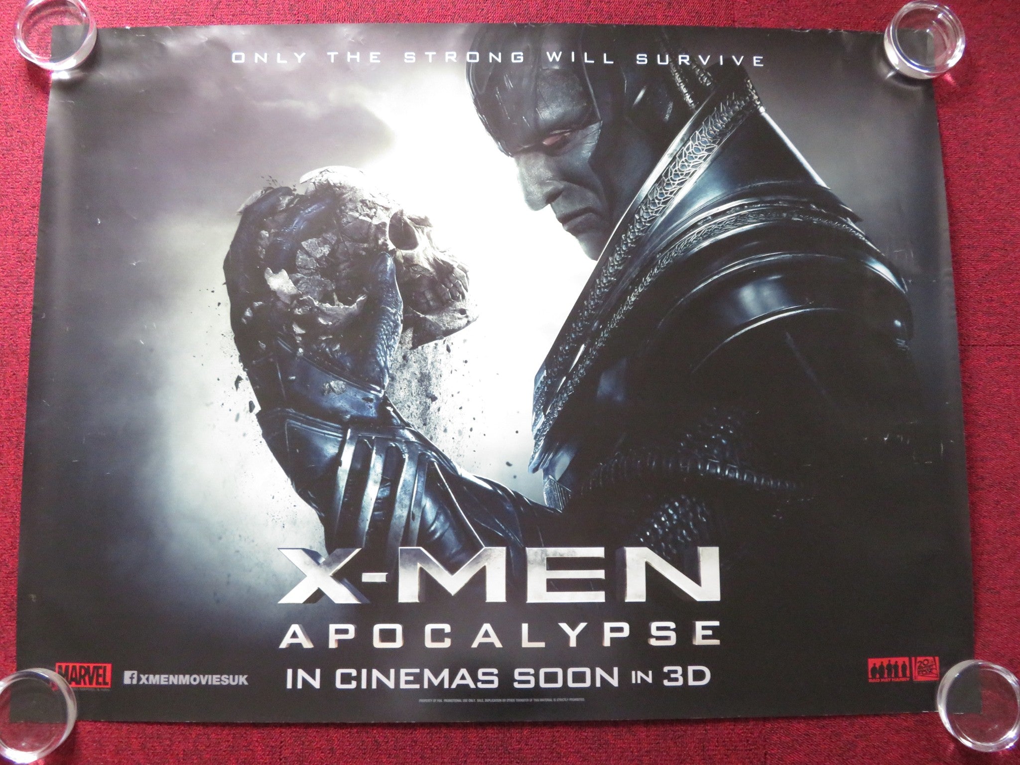 X-MEN: APOCALYPSE UK QUAD ROLLED POSTER JAMES MCAVOY MICHAEL