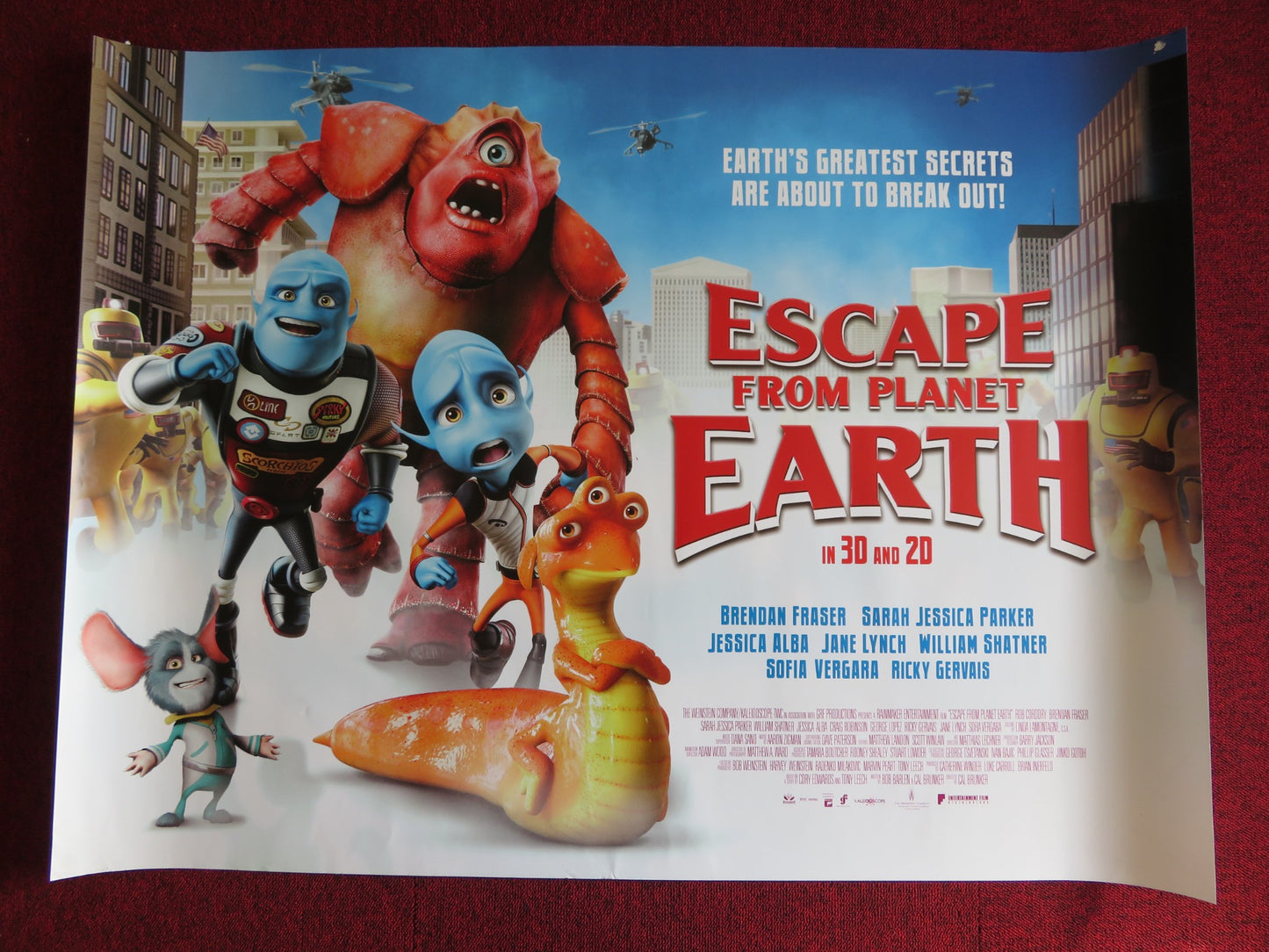 ESCAPE FROM PLANET EARTH UK QUAD (30"x 40") ROLLED POSTER BRENDAN FRASER 2012