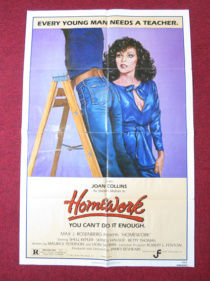 HOMEWORK FOLDED US ONE SHEET POSTER JOAN COLLINS MICHAEL MORGAN 1982