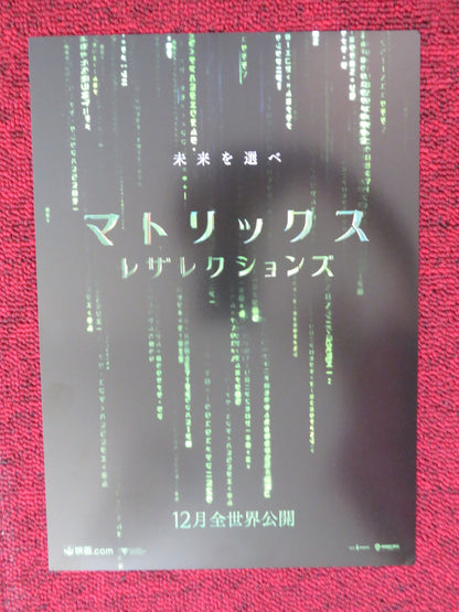 THE MATRIX RESURRECTIONS JAPANESE CHIRASHI (B5) POSTER KEANU REEVES 2021