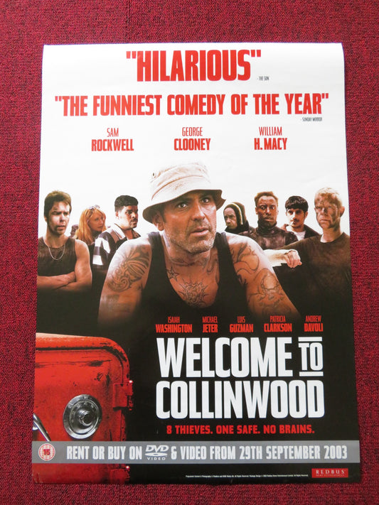 WELCOME TO COLLINWOOD VHS VIDEO POSTER SAM ROCKWELL GEORGE CLOONEY 2002