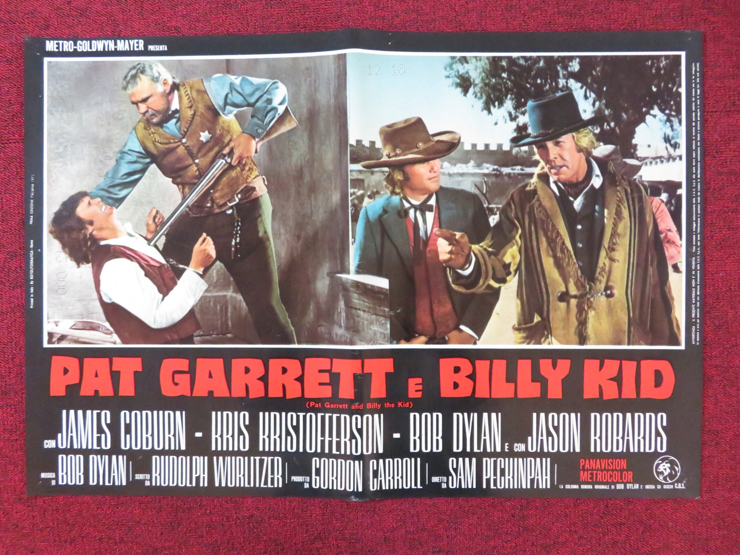 PAT GARRETT AND BILLY THE KID - G ITALIAN FOTOBUSTA POSTER JAMES COBURN 1973