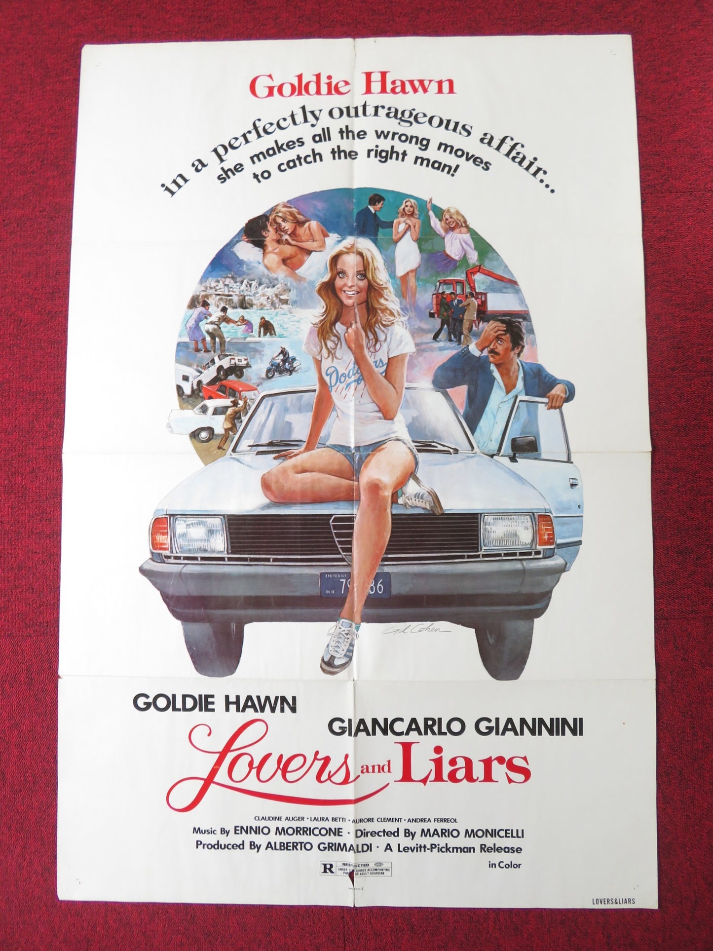 LOVERS AND LIARS FOLDED US ONE SHEET POSTER GOLDIE HAWN GIANCARLO GIANNINI 1979