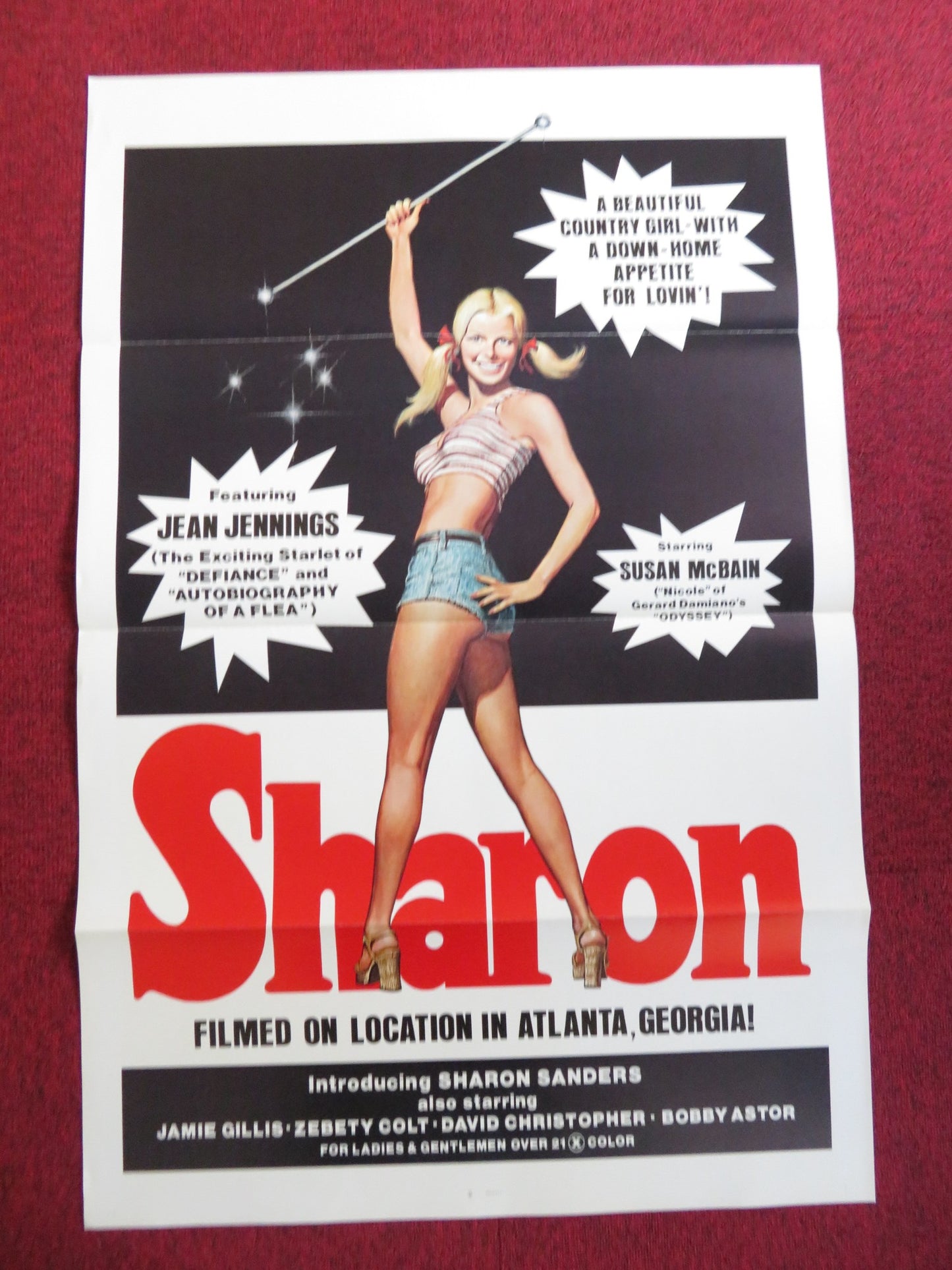 SHARON US TRI FOLDED ONE SHEET ROLLED POSTER JEAN JENNINGS SHARON SANDERS 1977