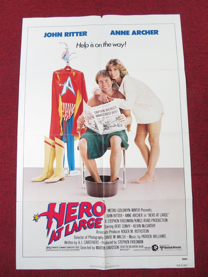 HERO AT LARGE FOLDED US ONE SHEET POSTER JOHN RITTER ANNE ARCHER 1980