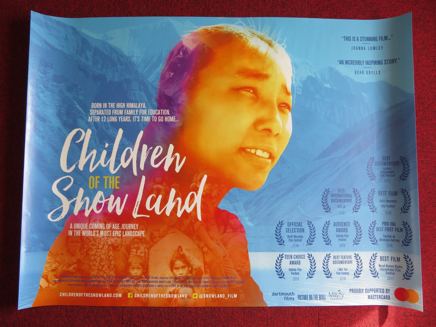 CHILDREN OF THE SNOW LAND UK QUAD (30"x 40") ROLLED POSTER NIMA GURUNG 2018