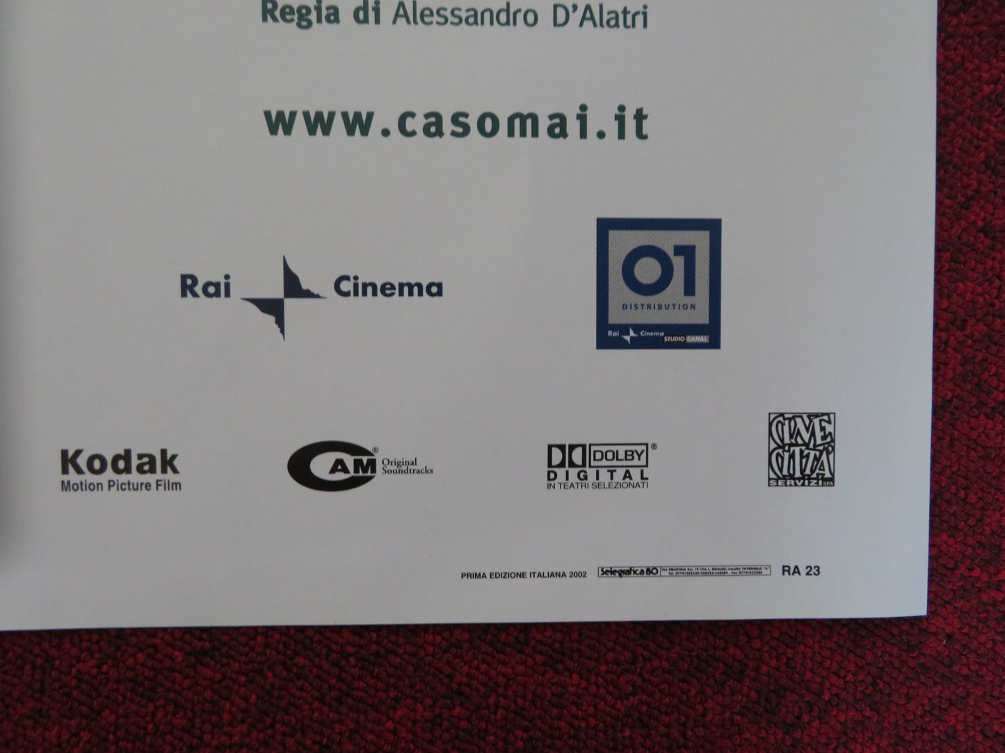 CASOMAI - A  ITALIAN FOTOBUSTA POSTER STEFANIA ROCCA FABIO VOLO 2002