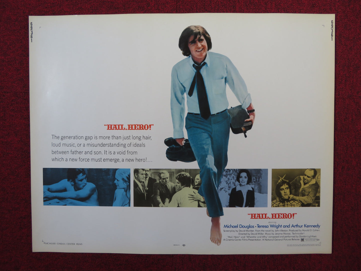 HAIL, HERO! US HALF SHEET (22"x 28") POSTER MICHAEL DOUGLAS TERESA WRIGHT 1969