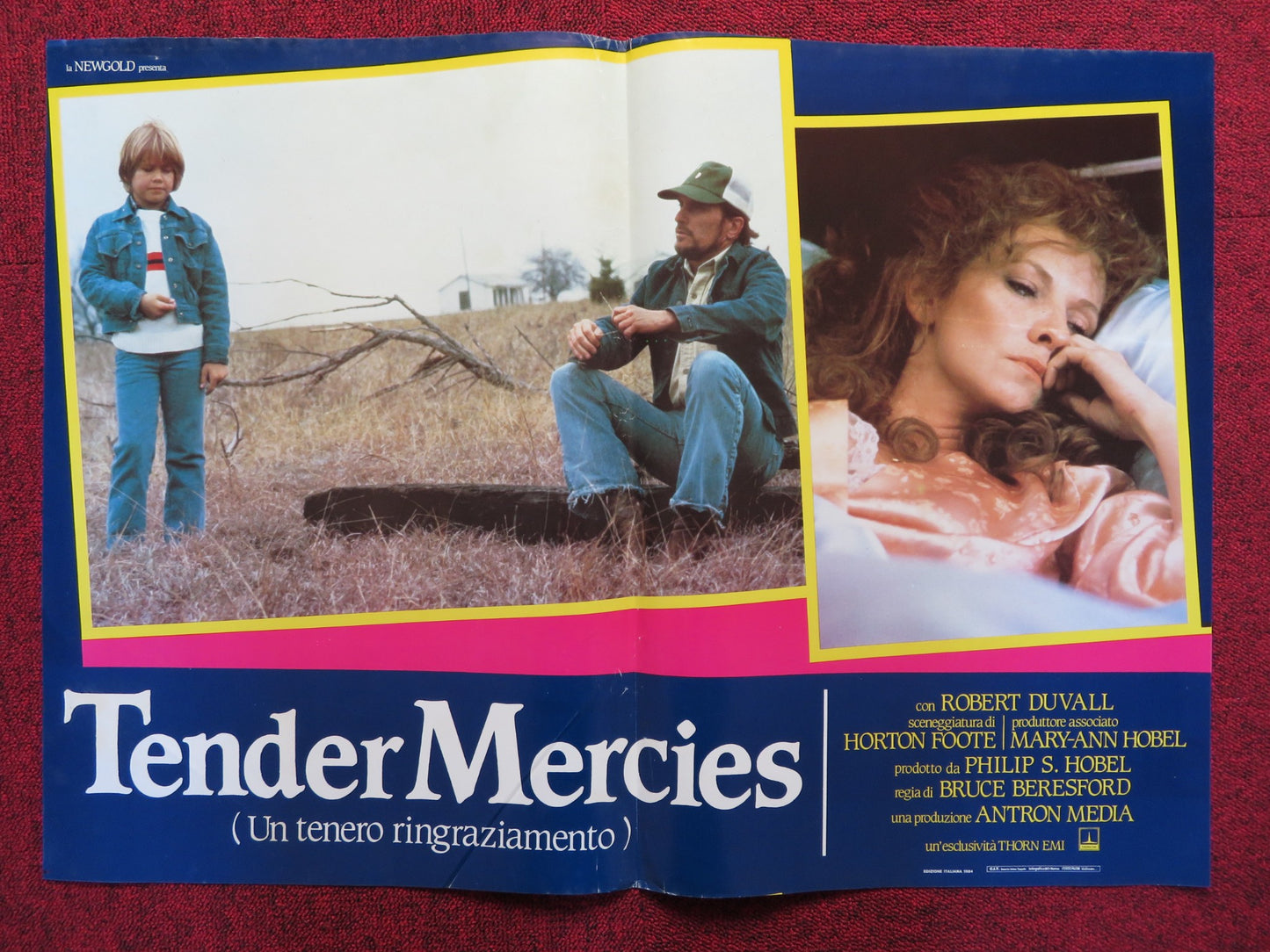 TENDER MERCIES - A ITALIAN FOTOBUSTA POSTER ROBERT DUVALL TESS HARPER 1983