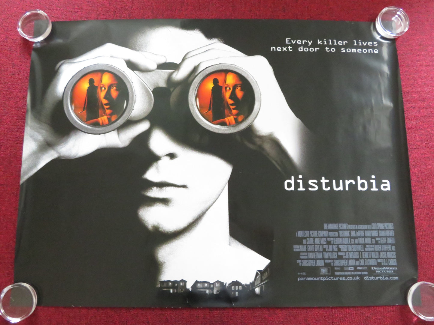 DISTURBIA - b UK QUAD ROLLED POSTER SHIA LABEOUF SARAH ROEMER 2007