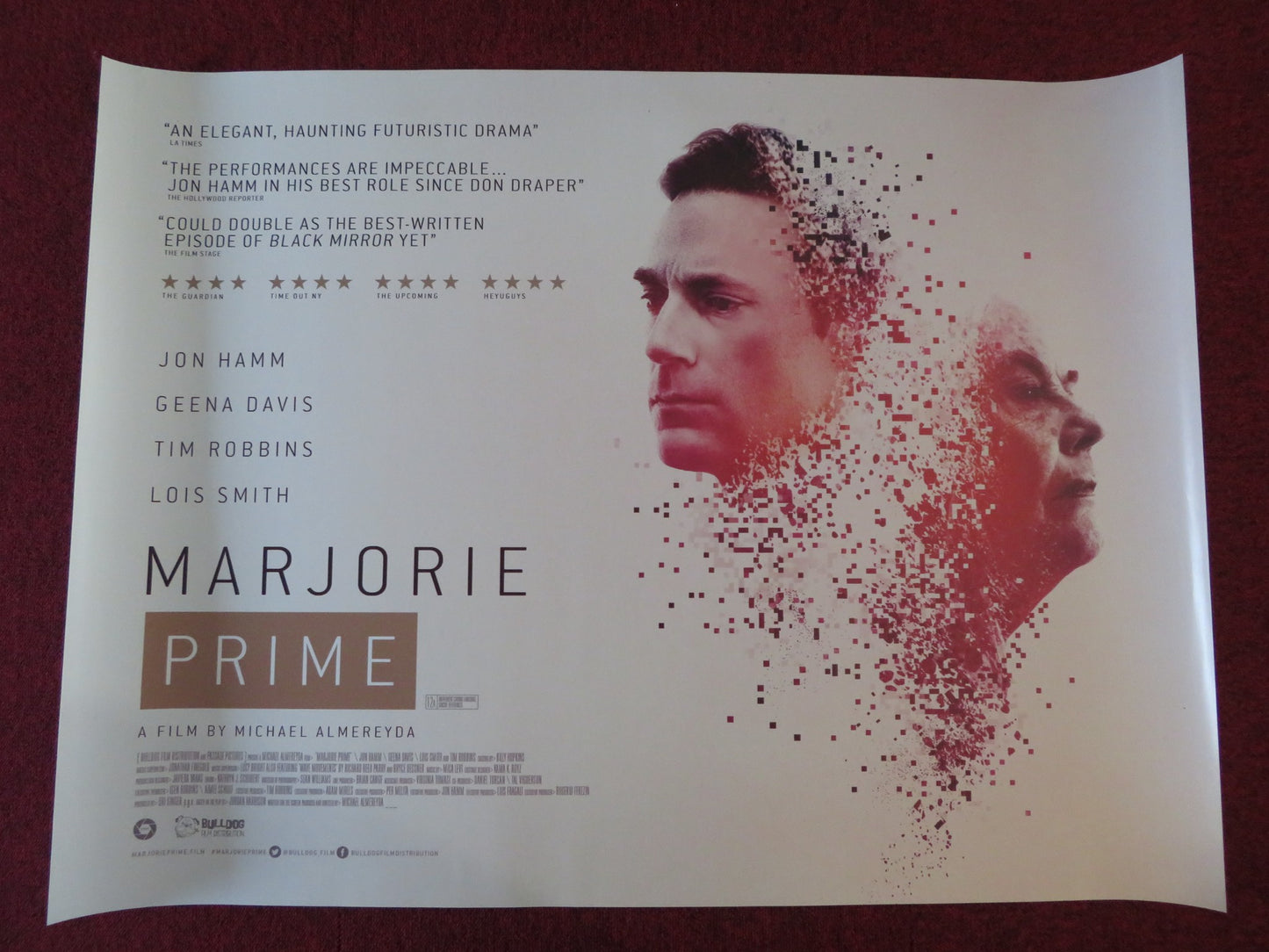 MARJORIE PRIME UK QUAD (30"x 40") ROLLED POSTER JON HAMM GEENA DAVIS 2017