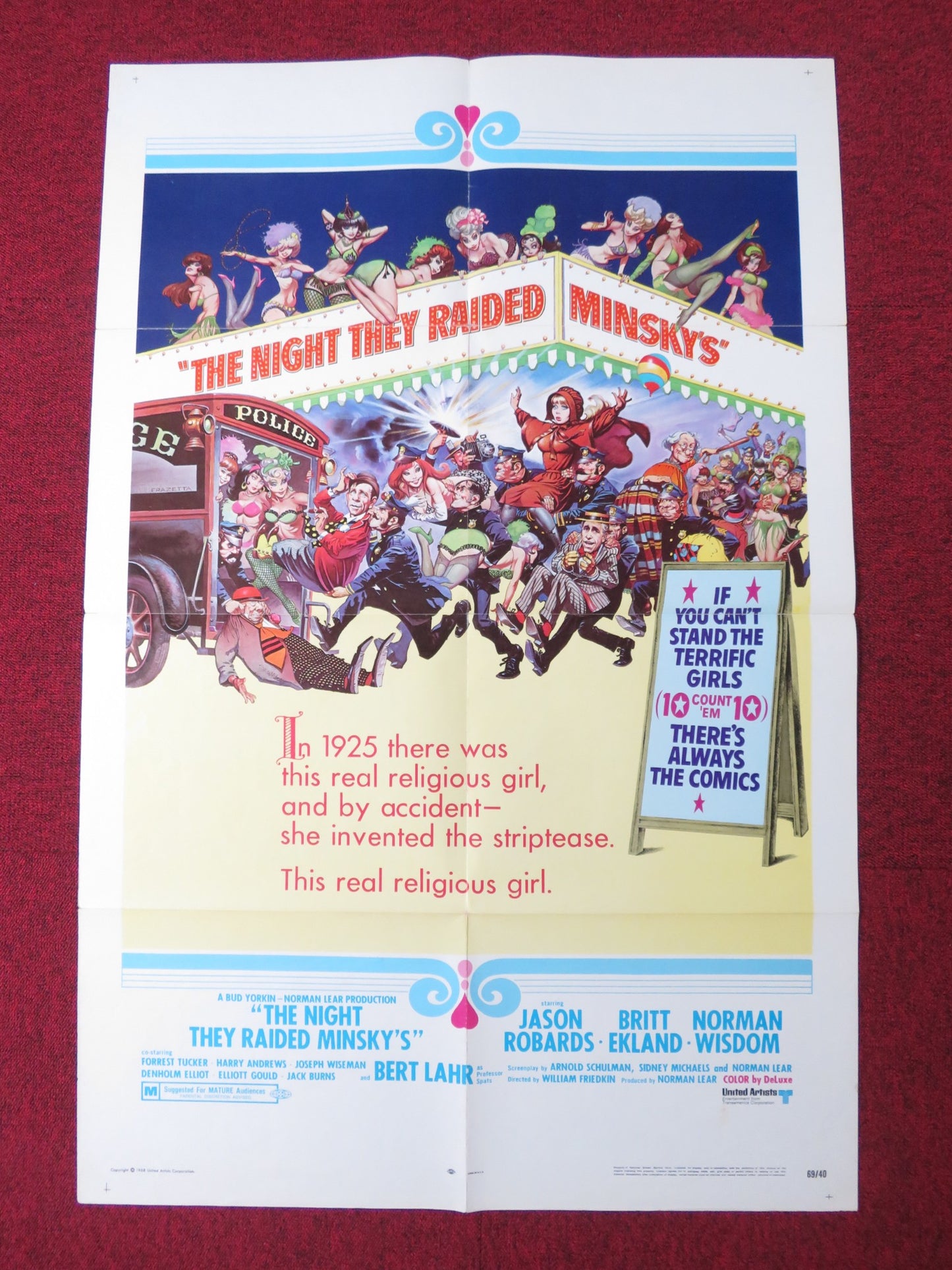 THE NIGHT THEY RAIDED MINSKY'S FOLDED US ONE SHEET POSTER JASON ROBARDS 1968