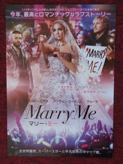 MARRY ME JAPANESE CHIRASHI (B5) POSTER OWEN WILSON JENNIFER LOPEZ 2022