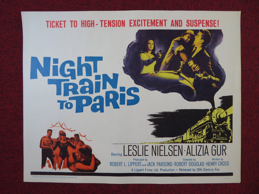 NIGHT TRAIN TO PARIS US HALF SHEET (22"x 28") POSTER LESLIE NIELSEN 1964