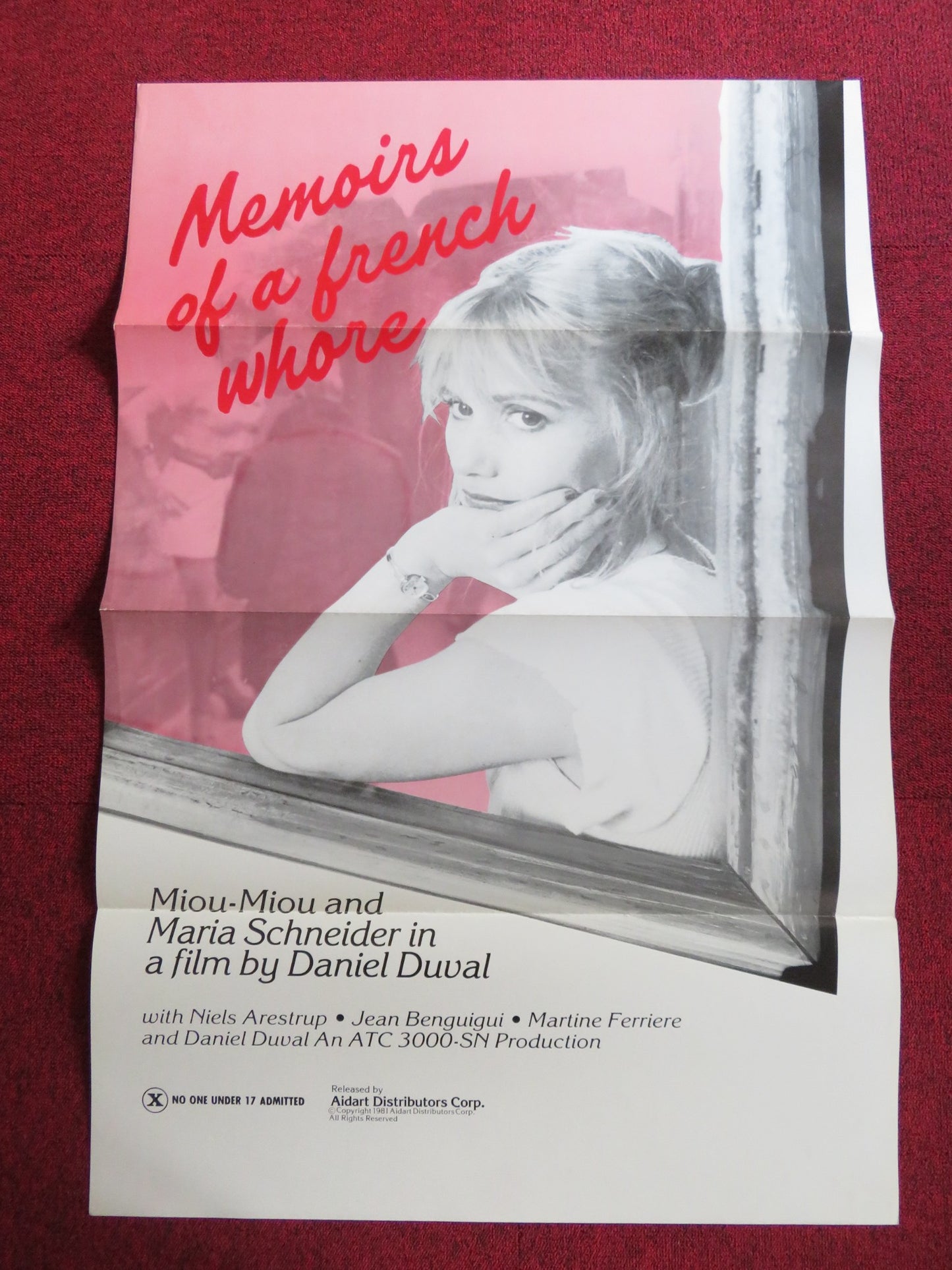 MEMOIRS OF A FRENCH WHORE US TRI FOLDED ONE SHEET ROLLED POSTER MIOU MIOU 1981