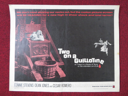 TWO ON A GUILLOTINE US HALF SHEET (22"x 28") POSTER CONNIE STEVENS D. JONES 1965