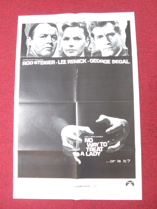 NO WAY TO TREAT A LADY FOLDED US ONE SHEET POSTER ROD STEIGER LEE REMICK 1968