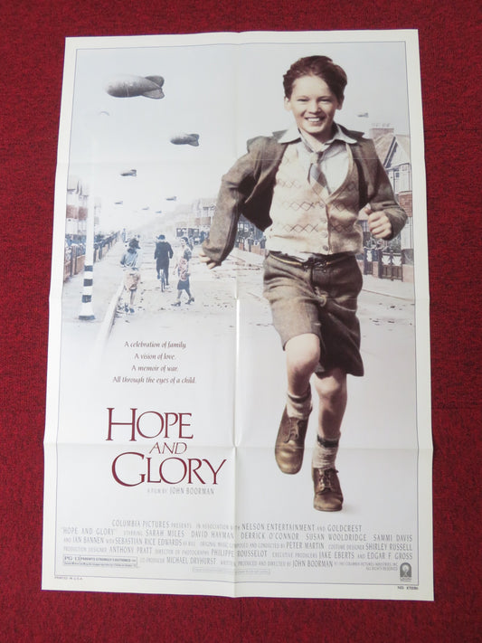 HOPE AND GLORY FOLDED US ONE SHEET POSTER SARAH MILES DAVID HAYMAN 1987