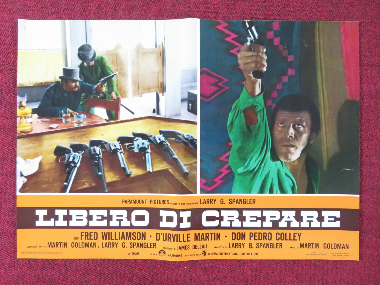 THE LEGEND OF BLACK CHARLEY - H  ITALIAN FOTOBUSTA POSTER FRED WILLIAMSON 1973