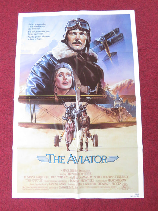 THE AVIATOR FOLDED US ONE SHEET POSTER CHRISTOPHER REEVE JACK WARDEN 1985