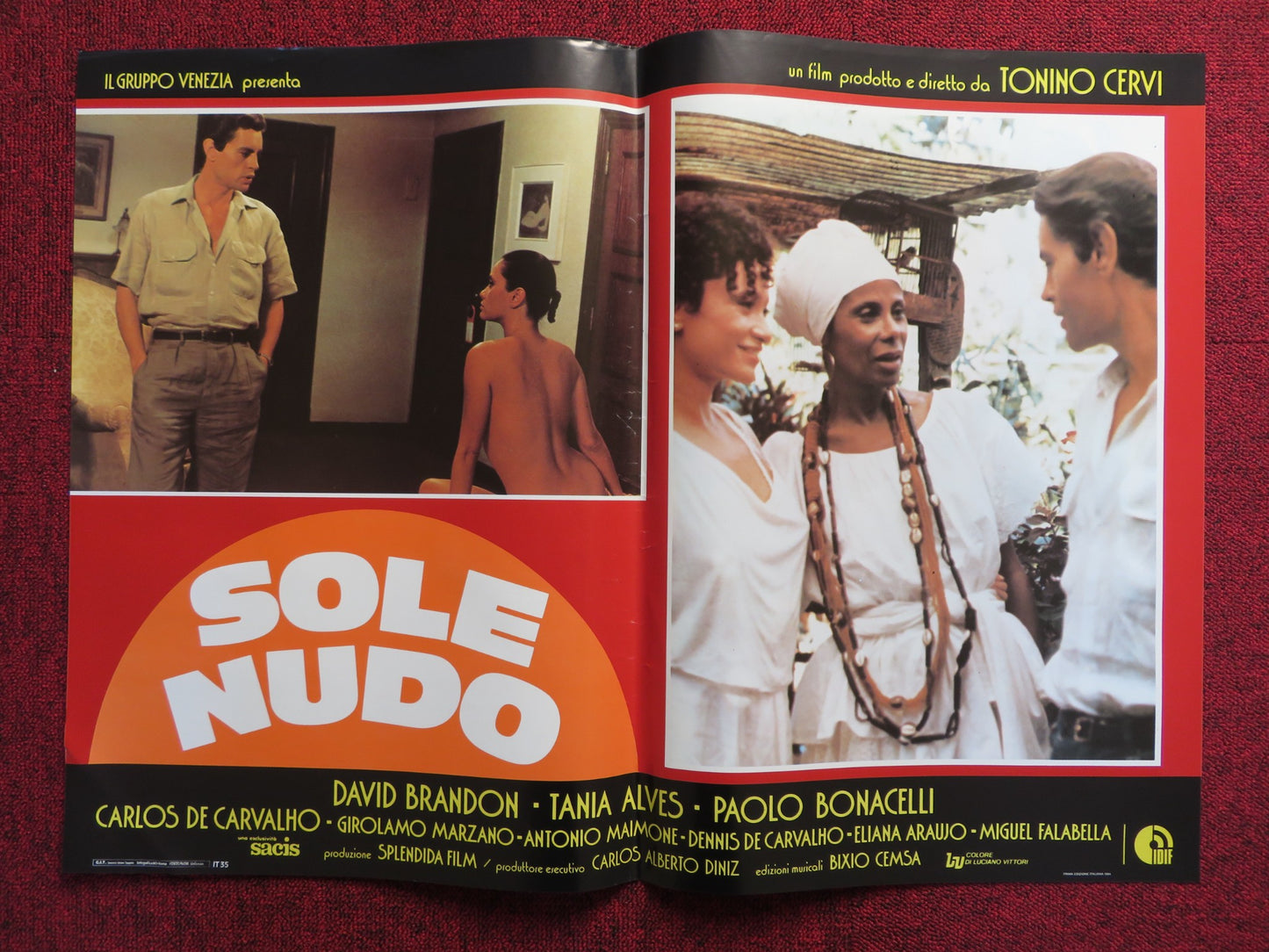 SOLE NUDO - B ITALIAN FOTOBUSTA POSTER DAVID BRANDON TANIA ALVES 1984