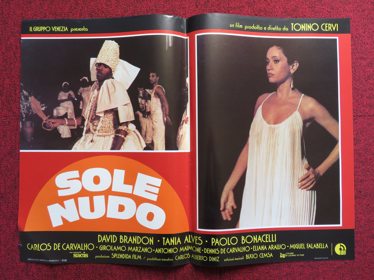 SOLE NUDO - C ITALIAN FOTOBUSTA POSTER DAVID BRANDON TANIA ALVES 1984