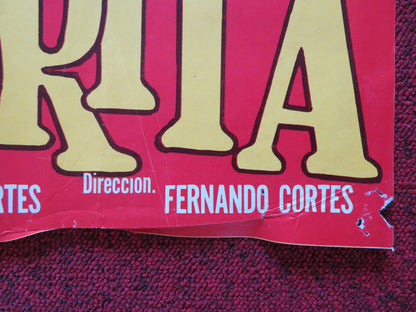 LA COMADRITA FOLDED MEXICAN POSTER MARIA ELENA VELASCO FERNANDO SOLER 1978