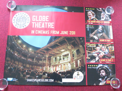 GLOBE THEATRE IN CINEMAS  UK QUAD (30"x 40") ROLLED POSTER HENRY IV 2011