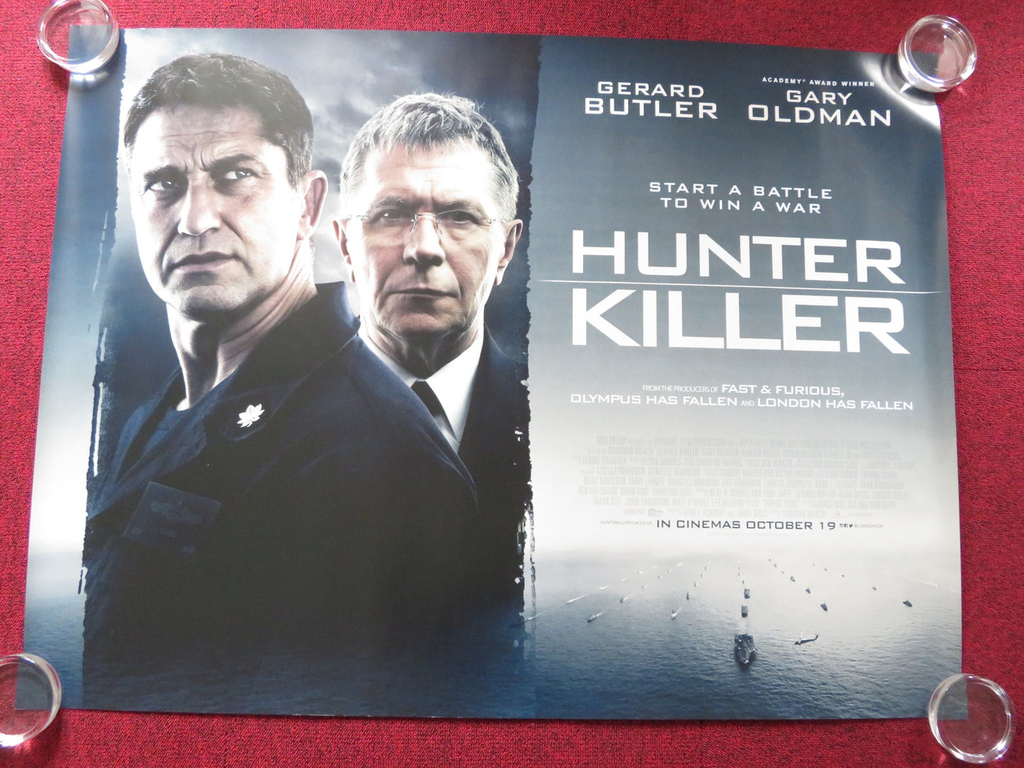 HUNTER KILLER UK QUAD (30"x 40") ROLLED POSTER GERARD BUTLER GARY OLDMAN 2018