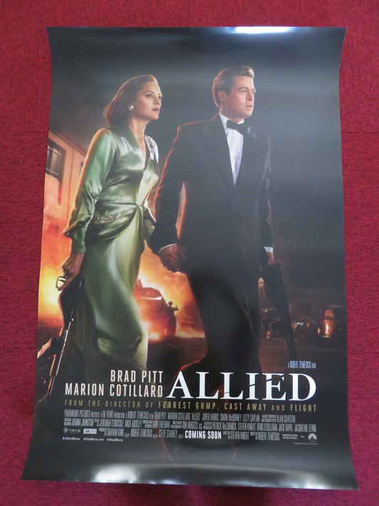 ALLIED US ONE SHEET ROLLED POSTER BRAD PITT MARION COTILLARD 2016