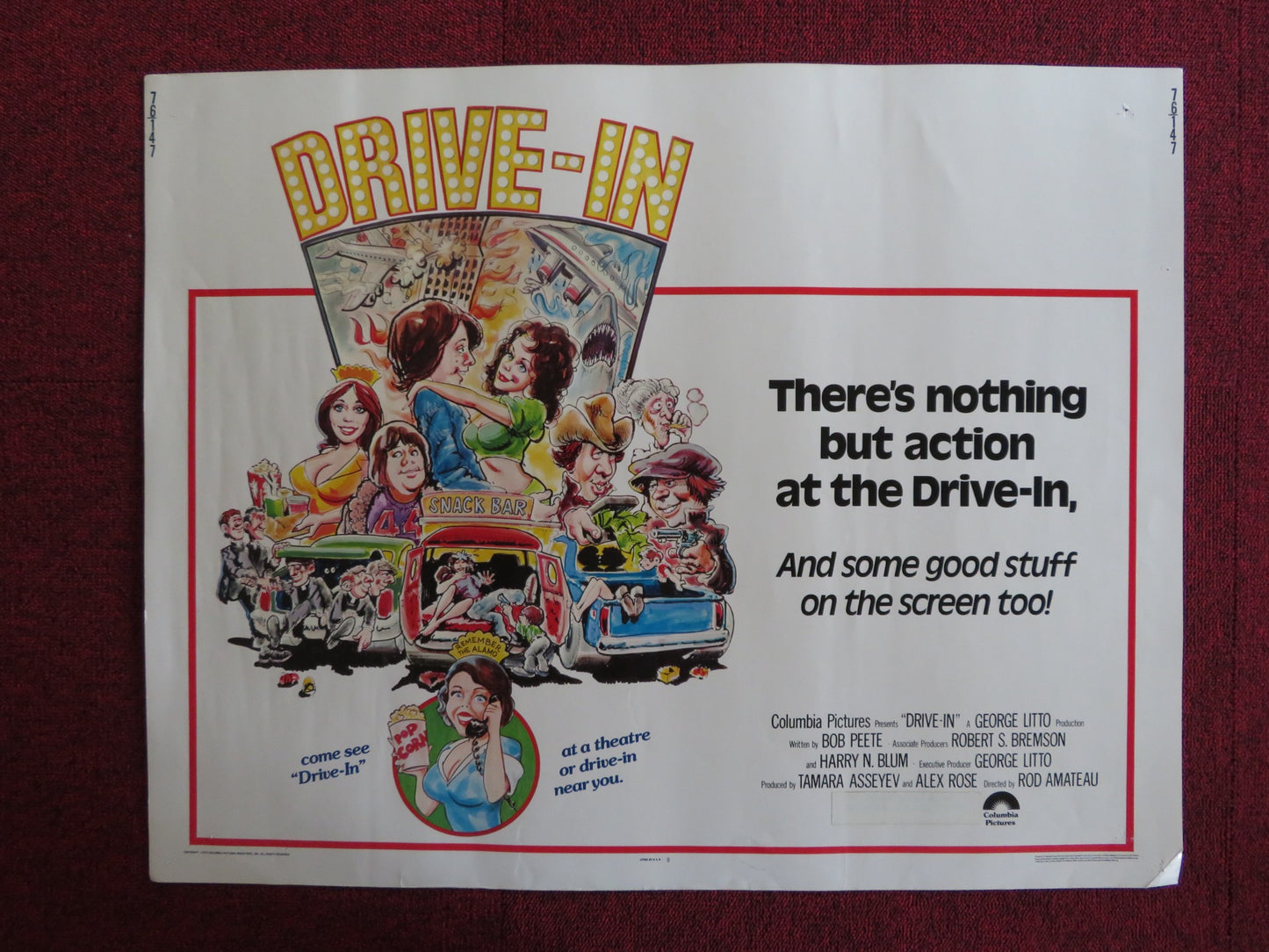 DRIVE-IN US HALF SHEET (22"x 28") POSTER LISA OZ GARY LEE CAVAGNARO 1976