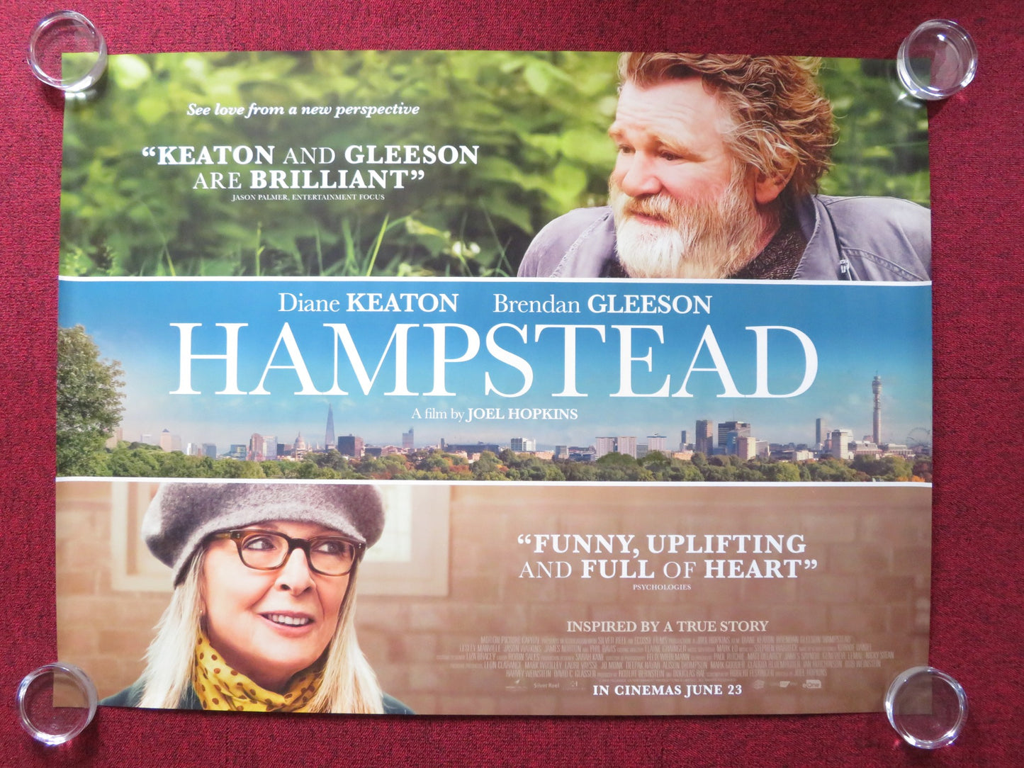 HAMPSTEAD UK QUAD (30"x 40") ROLLED POSTER BRENDAN GLEESON DIANE KEATON 2017