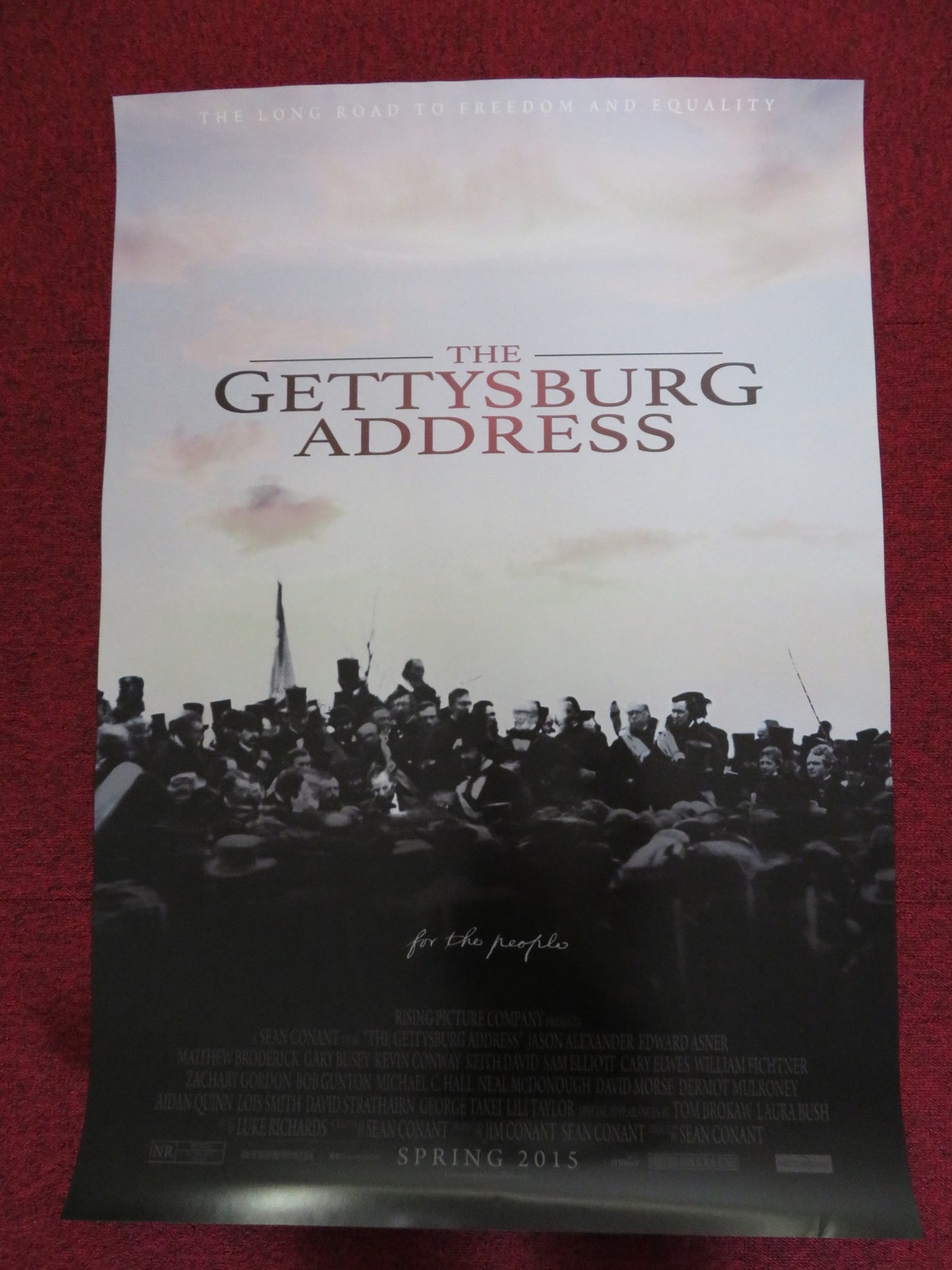 THE GETTYBURG ADDRESS US ONE SHEET ROLLED POSTER JASON ALEXANDER 2015